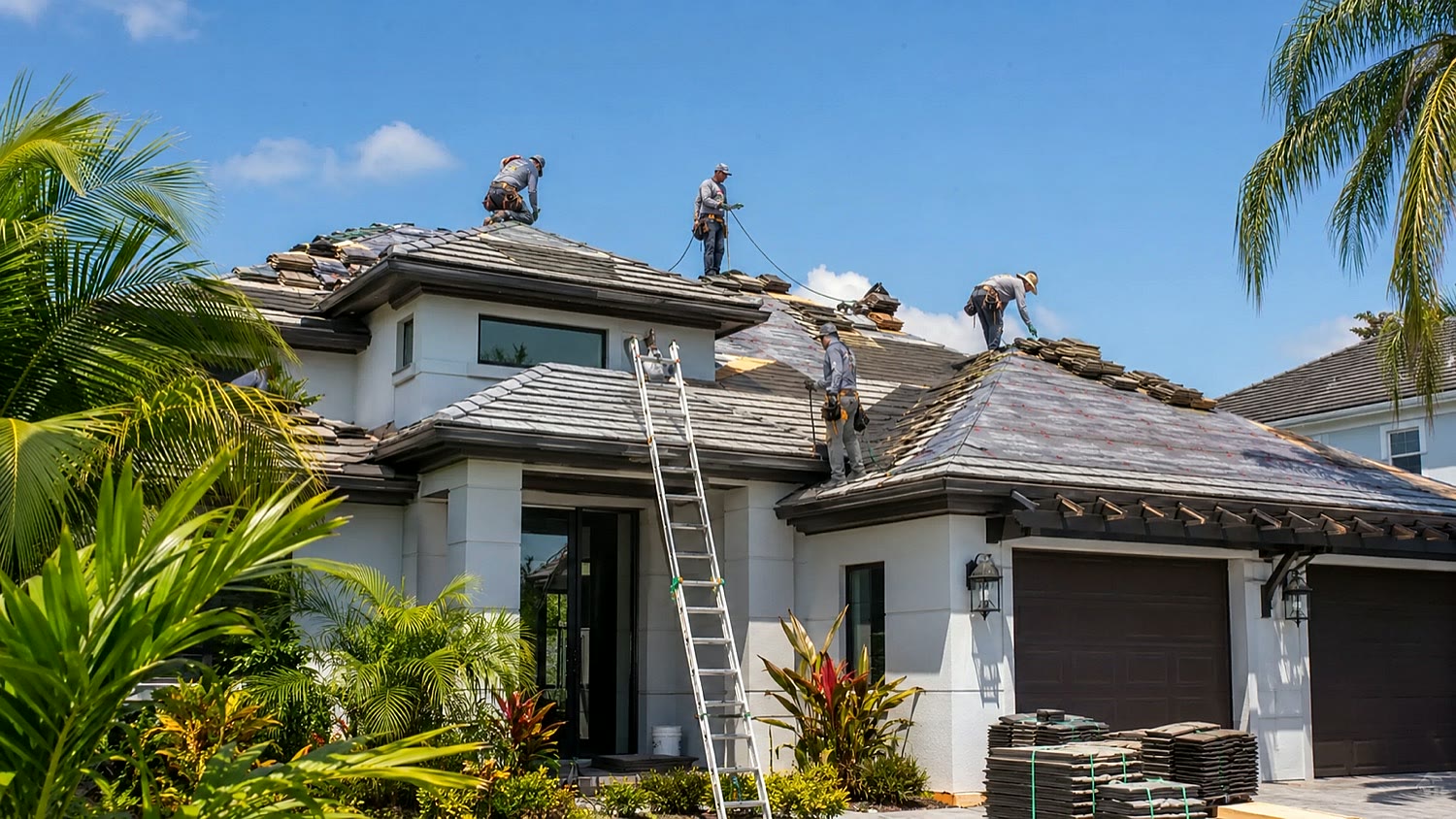 Mnknd & Co. crew installing a tile roof